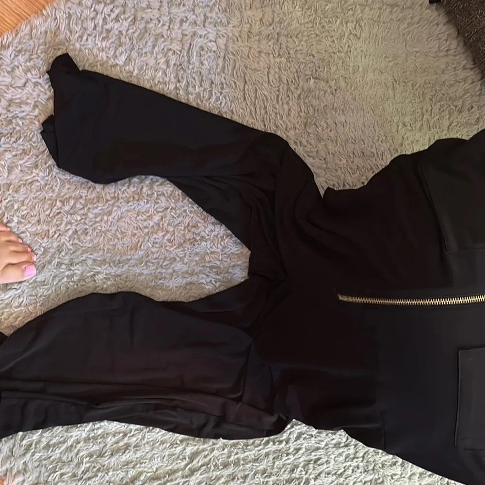 Michael Kors Black Sleeveless Jumpsuit with Gold Accents - Picture 7 of 8